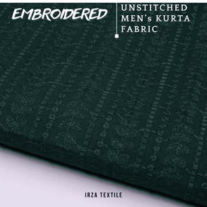 Un-Stitched Embroidered Kai Green Cotton Kurta GT-9262 - Irza Textile