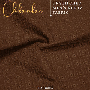 Un-Stitched Embroidered Tobacco Cotton Kurta GT-9260 - Irza Textile