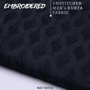 Unstitched Black Dastaan Embroidered Kurta DA-12 - Irza Textile