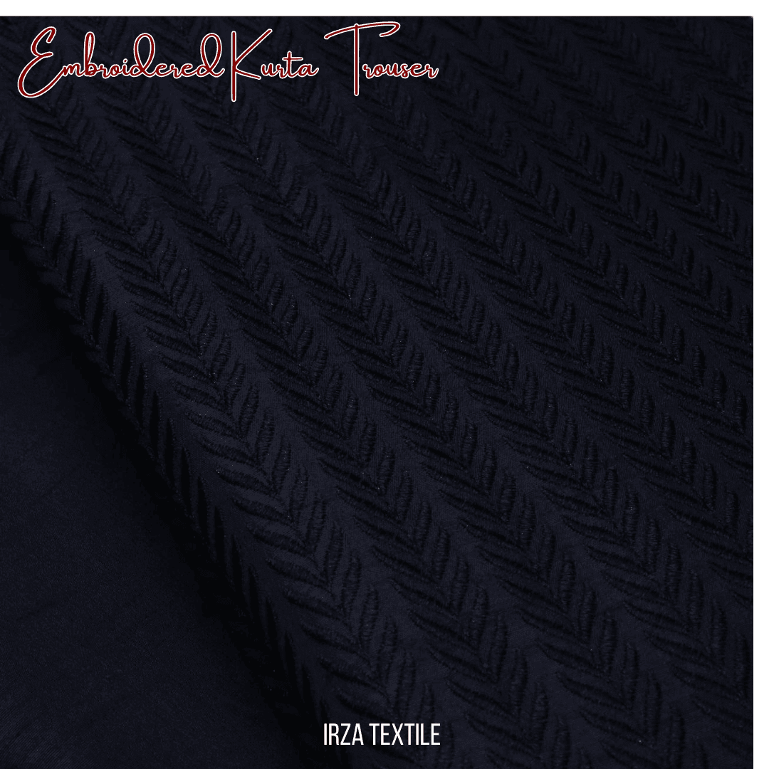 Resham Black Embroidered Kurta Trouser Fabric RH-65 - Irza Textile