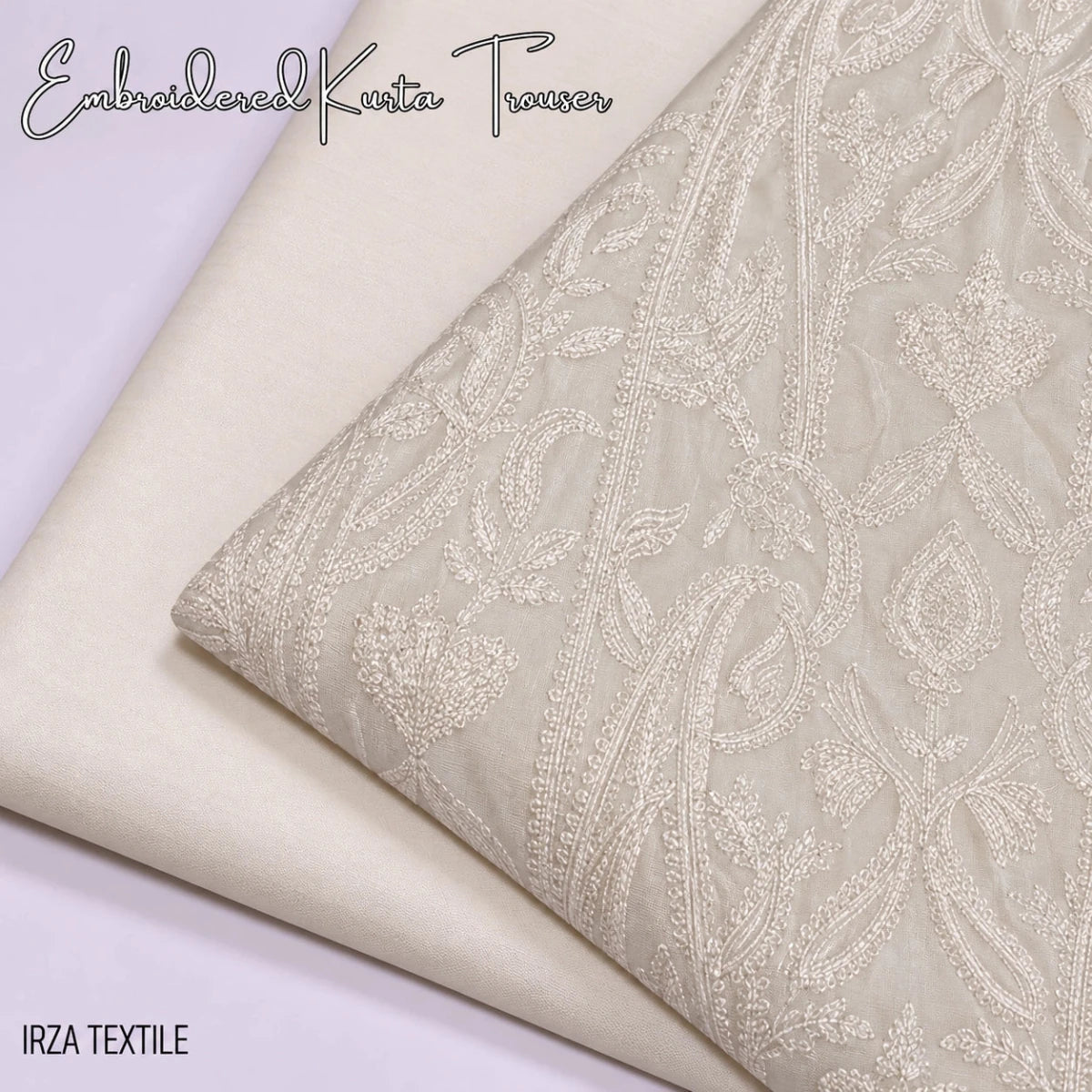 Riwaayat Cream Embroidered Kurta Trouser Fabric RT-95