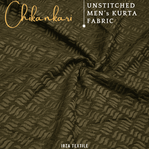 Un-Stitched Embroidered Mehandi Green Cotton Kurta GT-9259 - Irza Textile