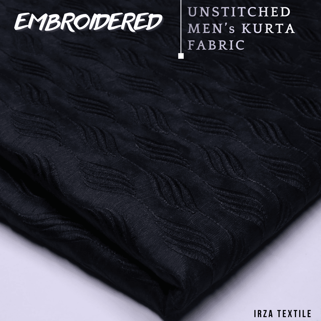 Unstitched Black Dastaan Embroidered Kurta DA-12 - Irza Textile