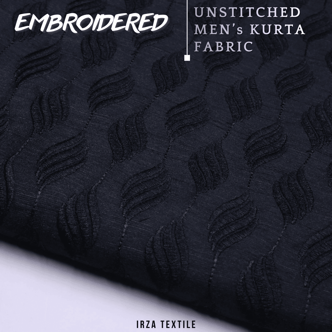 Unstitched Black Dastaan Embroidered Kurta DA-12 - Irza Textile