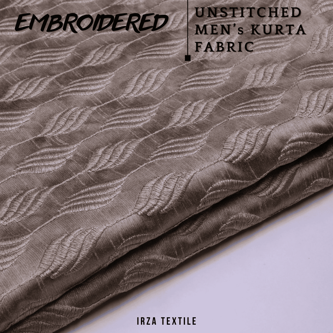 Unstitched Brownish Grey Dastaan Embroidered Kurta DA-14 - Irza Textile