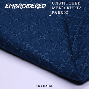 Unstitched Zink Blue Nigar Embroidered Kurta AF-11 - Irza Textile