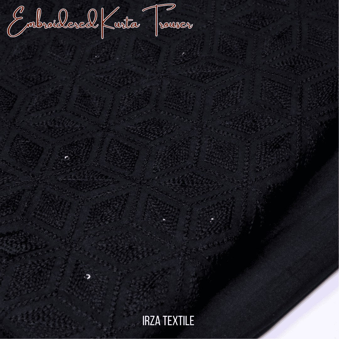 Andaaz Black Embroidered Kurta Trouser Fabric AD-105