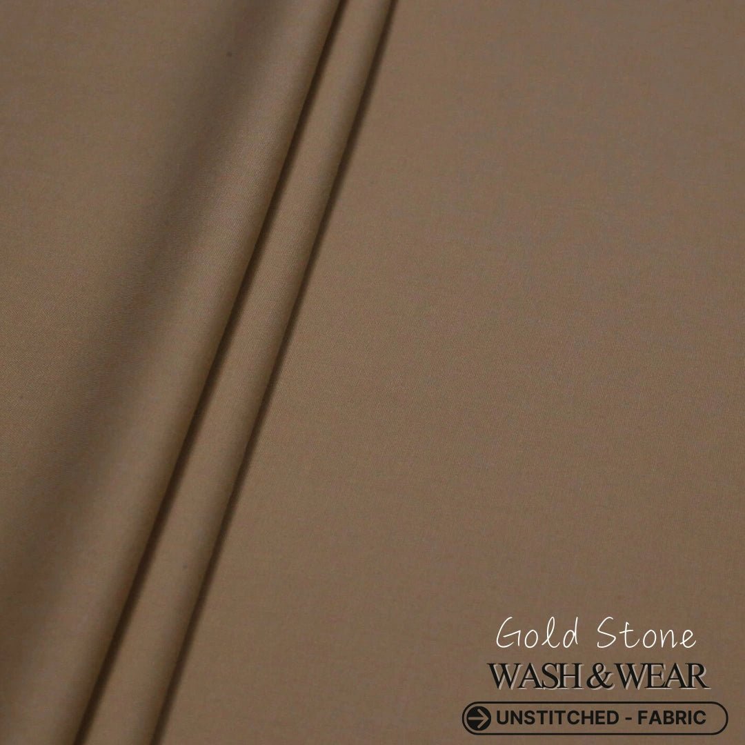 Gold Stone Camel Wash and Wear Fabric - Irza Textile