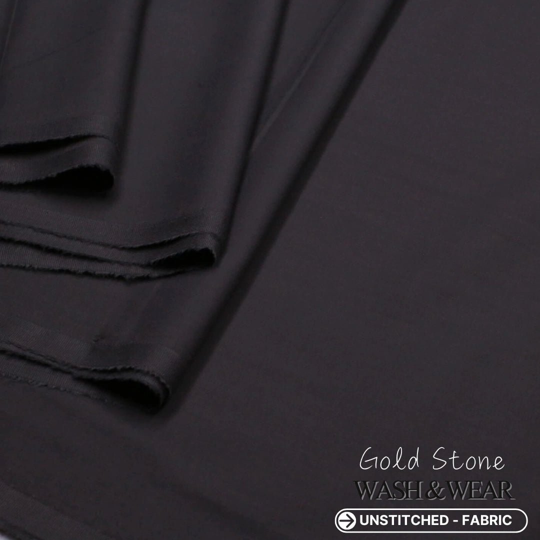Gold Stone Dark Grey Wash and Wear Fabric - Irza Textile