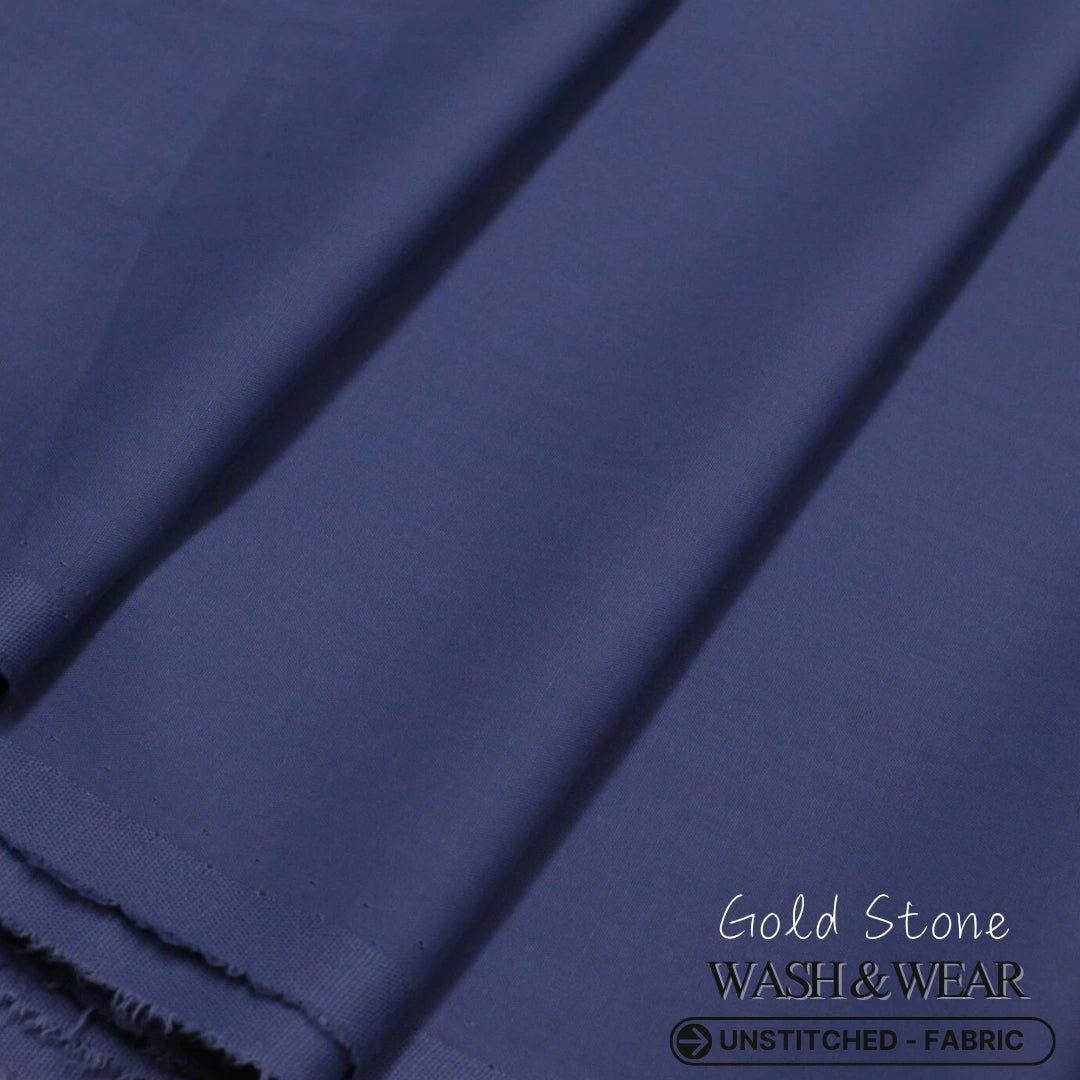 Gold Stone Ice Blue Wash and Wear Fabric - Irza Textile