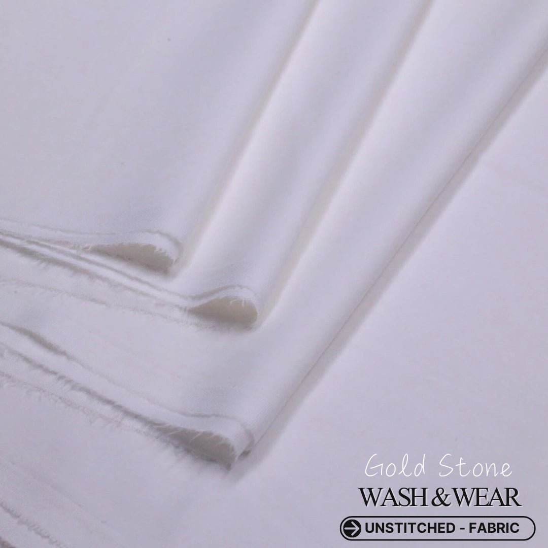 Gold Stone Off White Wash and Wear Fabric - Irza Textile