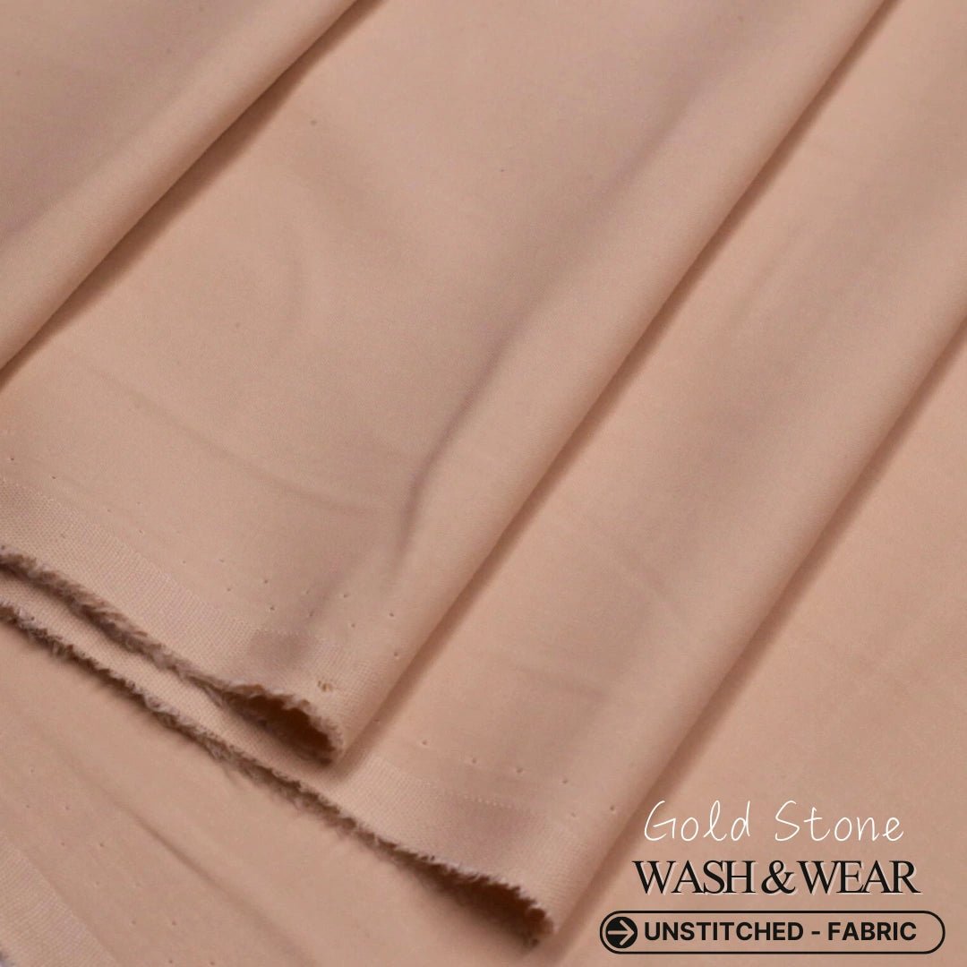 Gold Stone Soft Peach Wash and Wear Fabric - Irza Textile