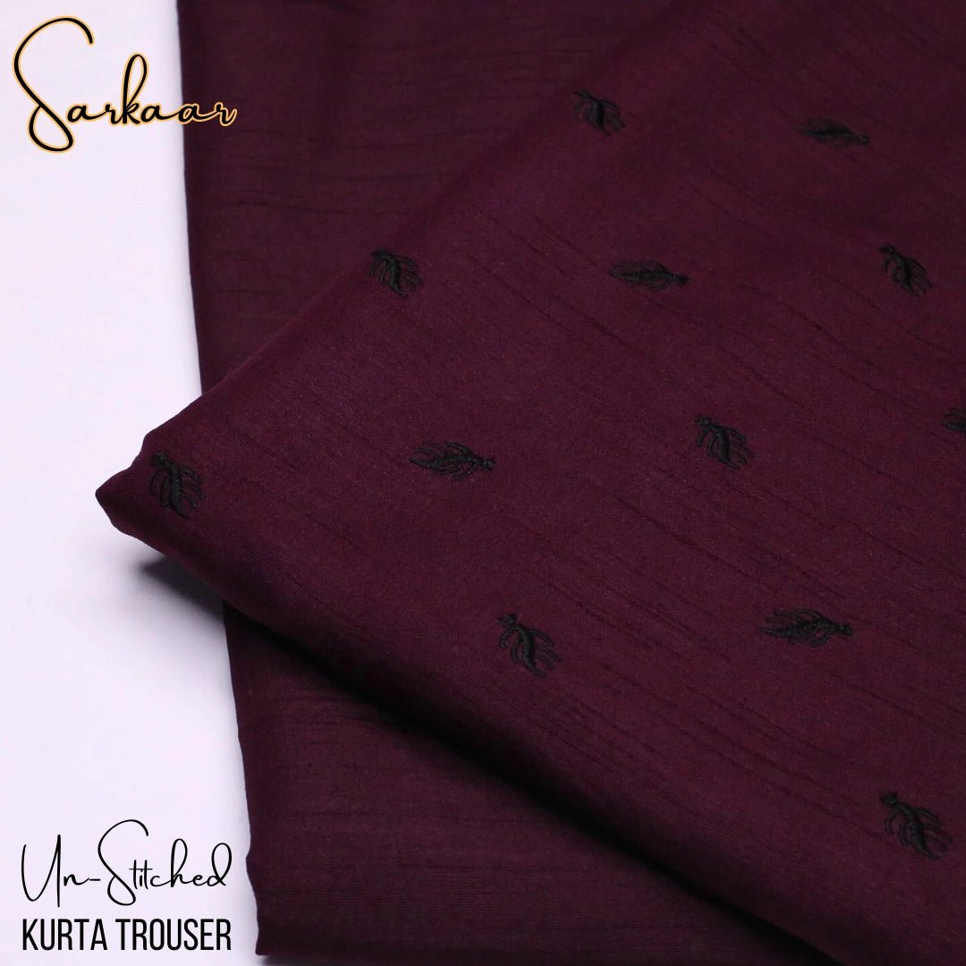Sarkaar Maroon Kurta Trouser Fabric S2A - Irza Textile
