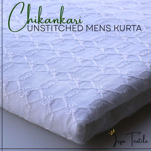 Un-Stitched Embroidered Chikankari White Kurta TP-9294