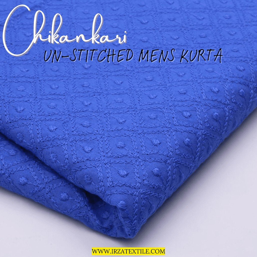 Un-Stitched Embroidered Royal Blue Kurta GT-9231