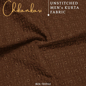 Un-Stitched Embroidered Tobacco Cotton Kurta GT-9260