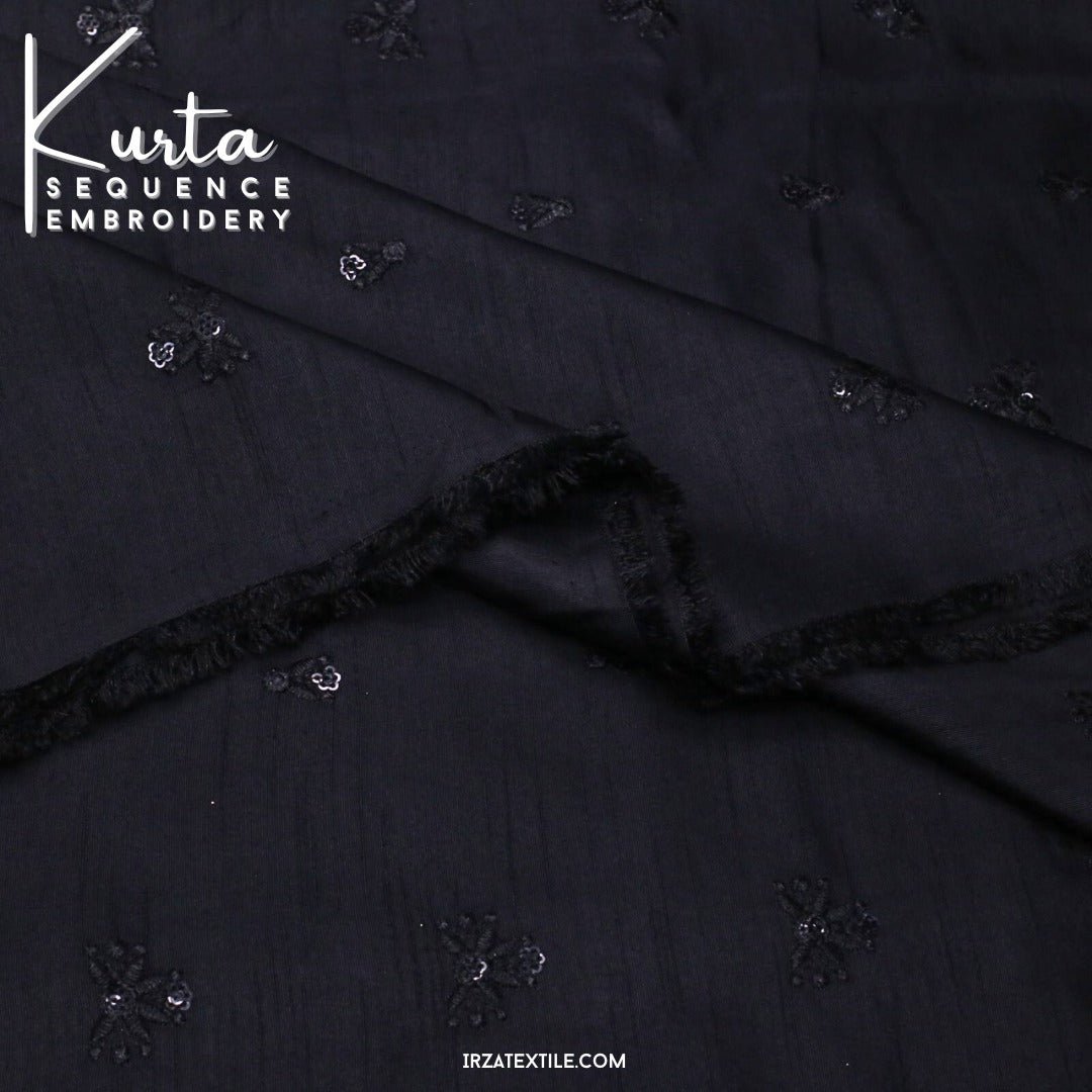 Unstitched Black Zaviyar Embroidered Kurta ZR-32 - Irza Textile