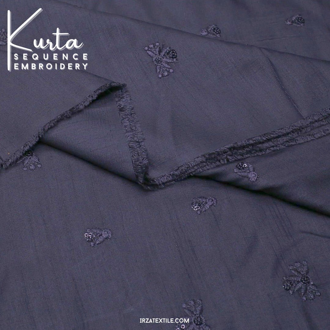Unstitched Grey Zaviyar Embroidered Kurta ZR-37 - Irza Textile