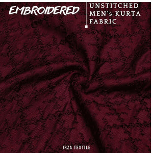 Unstitched Maroon Nigar Embroidered Kurta AF-10