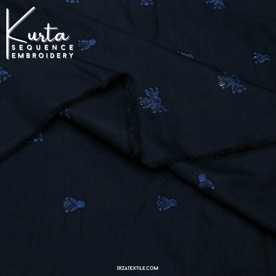 Unstitched Zink Blue Zaviyar Embroidered Kurta ZR-34 - Irza Textile